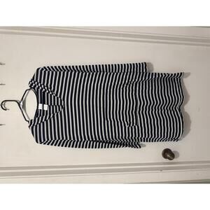Merona Medium Dark Navy and White Striped Hooded Dress
